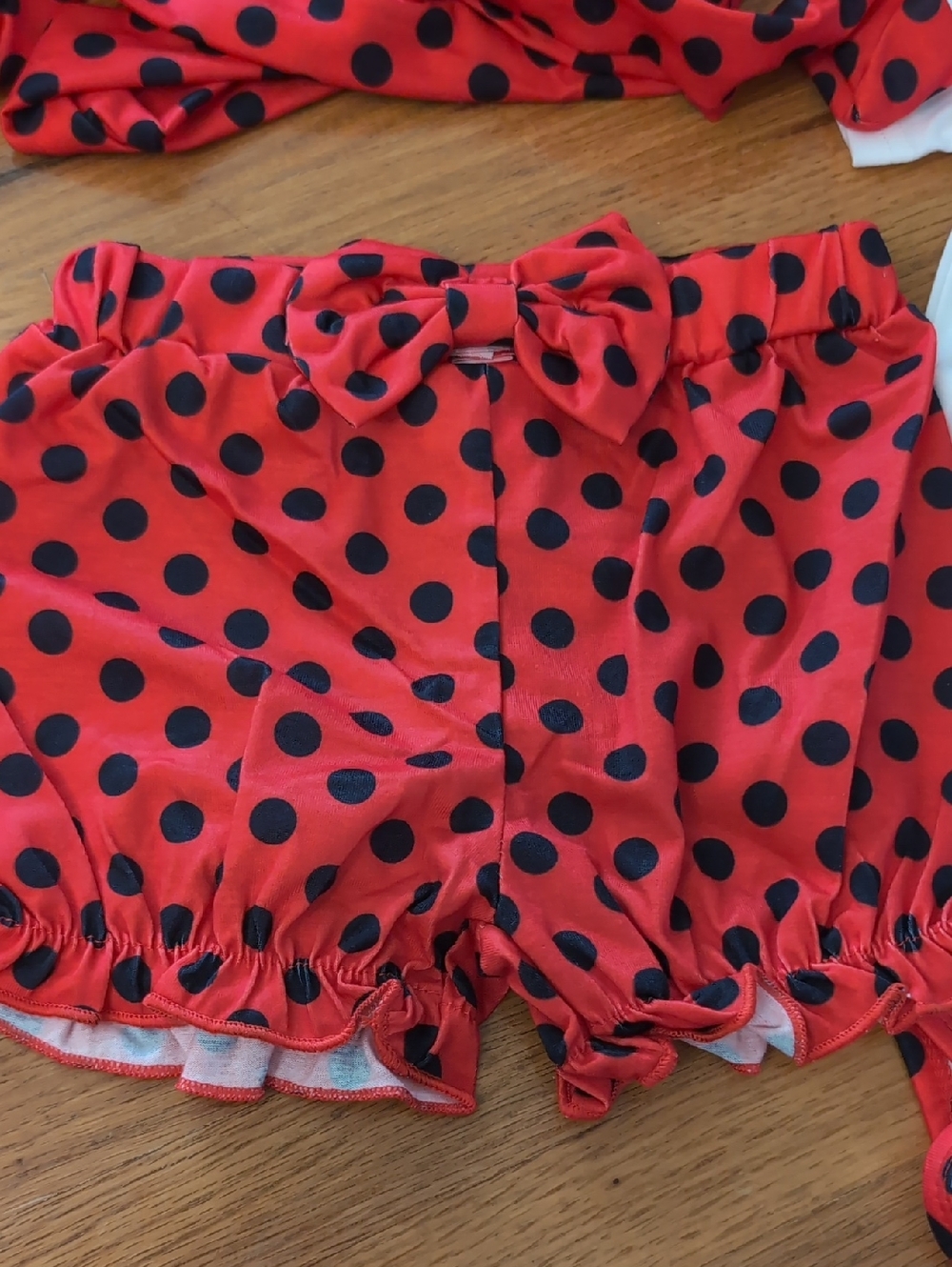 Red & Black Polka Dot Baby Outfit with Ladybug Print - Picture 3 of 5
